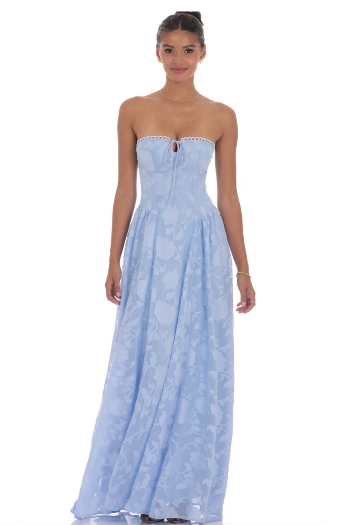 Alexandra strapless maxi - light blue