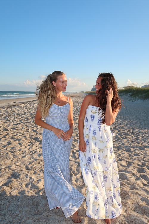 Vase print maxi dress