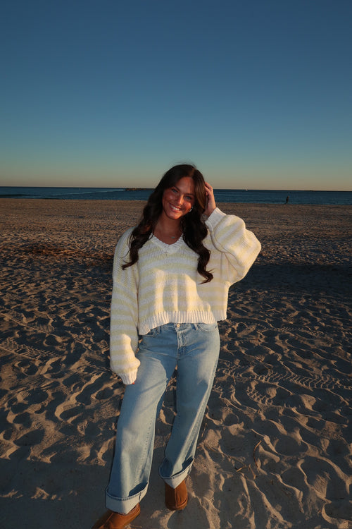 Martha's Vineyard V-Neck Striped Sweater