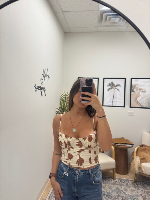 Vienna ruched floral crop
