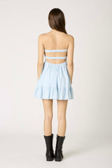 Caroline strapless romper - sky blue
