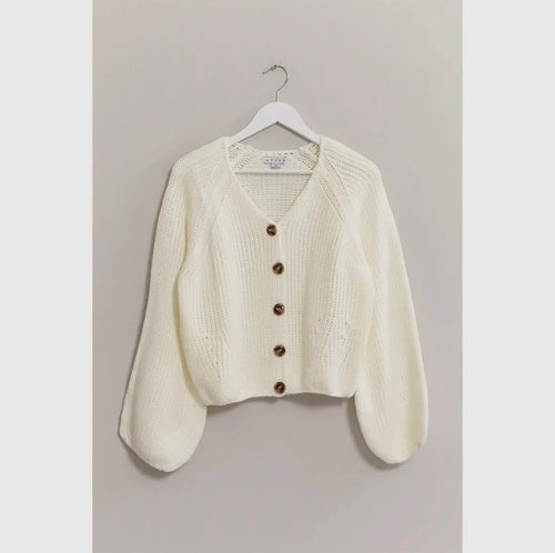 HYFVE cream button up cardigan