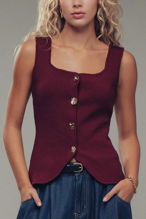 Cary Mismatched Button Vest