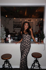 Sarta Lace Maxi Dress - Black