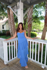 Maecy ruffle maxi - blue