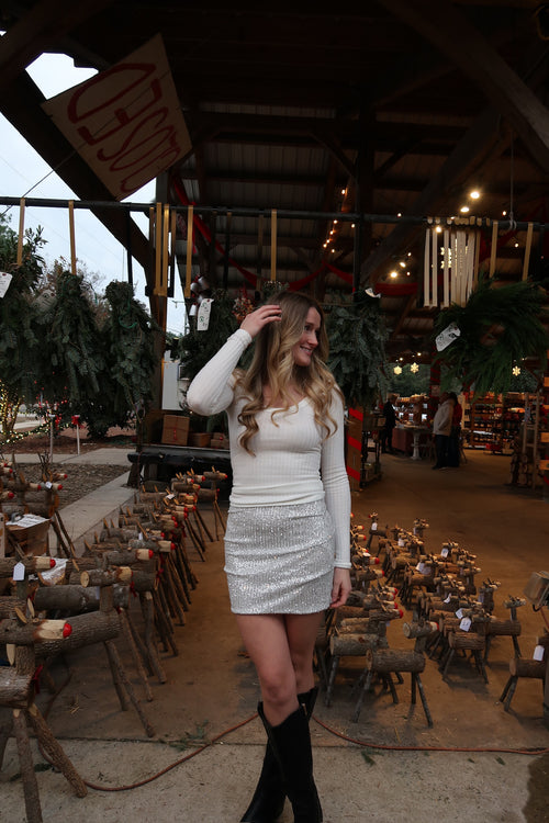 Twinkle sequin mini skirt