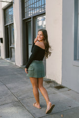 Just USA green cargo mini skirt