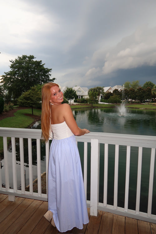 Halterneck Striped Maxi