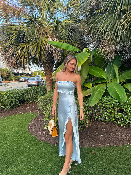 Runaway the Label ice blue Lorena maxi dress