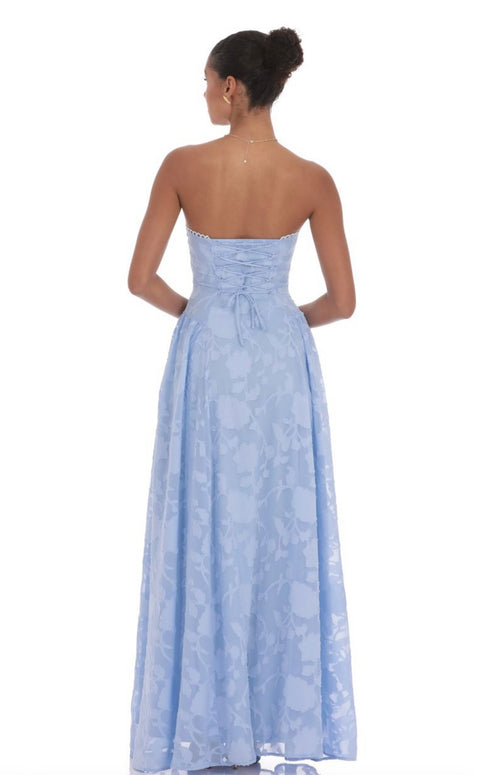 Alexandra strapless maxi - light blue