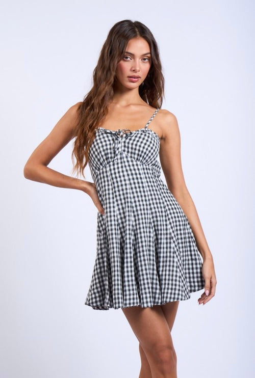 Sky to moon plaid mini dress