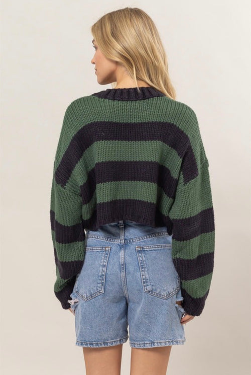 HYFVE cropped striped sweater