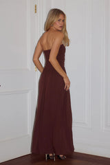 Malone Ruched Strapless Maxi Dress