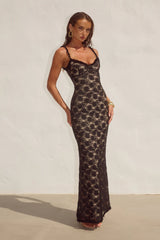 Sarta Lace Maxi Dress - Black